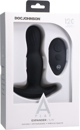 EXPANDER - Rechargeable Silicone Anal Plug With Remote - Black