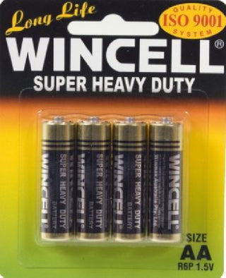 Wincell Super Heavy Duty AA Carded 4Pk Battery - hushh-au