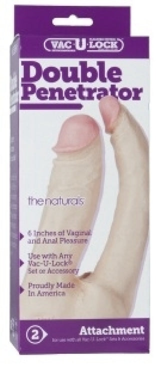 Vac-U-Lock Attachment - Natural Double Penetrator