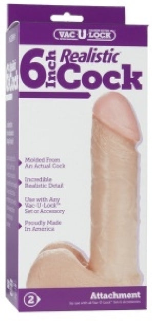 Vac-U-Lock Attachment - Realistic Cock 6"