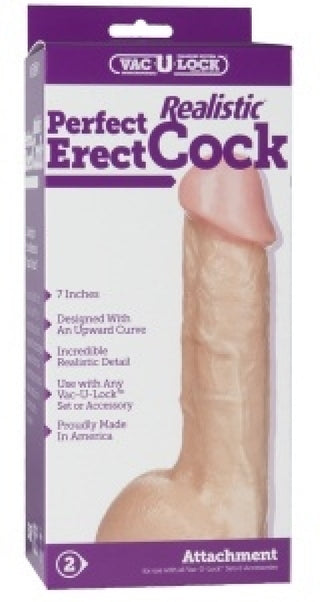 Vac-U-Lock Attachment - Perfect Realistic Erect Cock 7"