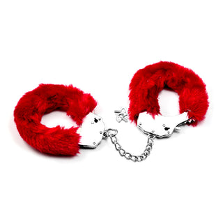 Fetish Pleasure Fluffy Hand Cuffs Red - hushh-au