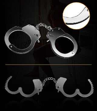 Fetish Pleasure Metal Hand Cuffs Silver - hushh-au