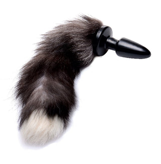 Fox Tail Anal Plug Grey - hushh-au