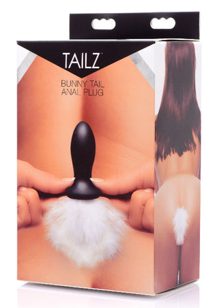 White Bunny Tail Anal Plug - hushh-au