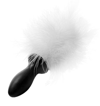 White Bunny Tail Anal Plug - hushh-au