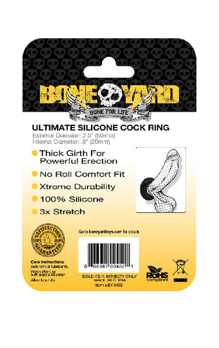 Ultimate Silicone Cock Ring Black - hushh-au