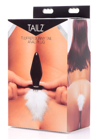 White Fluffer Bunny Tail Glass Anal Plug - hushh-au