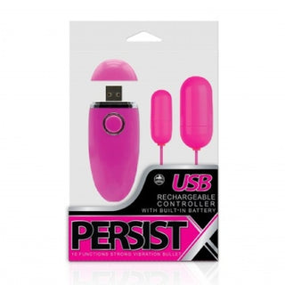 PERSIST X 10 Function Dual Bullets with Rechargeable Controller Pink