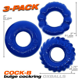 Bonemaker 3 Pc Cockring Set Pool Blue