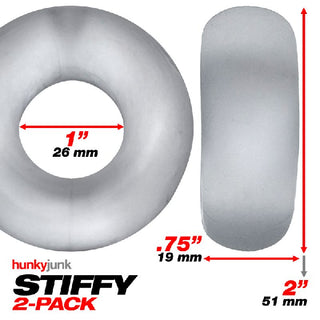 Stiffy 2 Pc Bulge Cockrings by HunkyJunk Ice Clear Ice