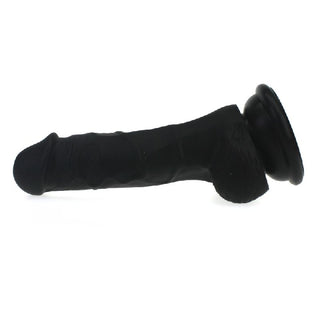 Realistic Dildo Veined Shaft w Balls Black