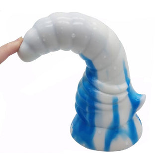 Bull Horn Dildo Blue/White