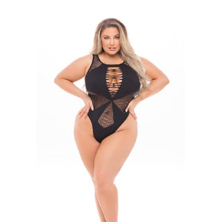 Duchess High Neck Bodysuit Black