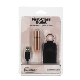 Power Bullet First Class 6cm Rechargeable w Crystal Rose Gold