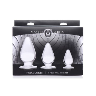 Triple Cones 3 Pc Anal Plug Set Clear