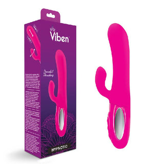 Viben Hypnotic Thrusting Rabbit Vibe w Swinging Clit Stim Hot Pink