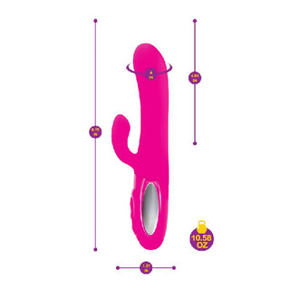 Viben Hypnotic Thrusting Rabbit Vibe w Swinging Clit Stim Hot Pink