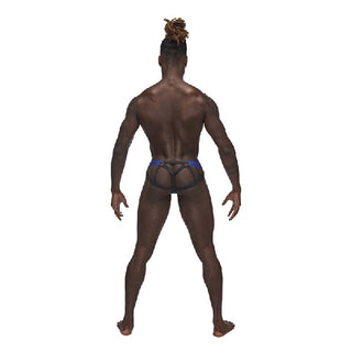 Male Power Sexagon Micro V Thong Blue