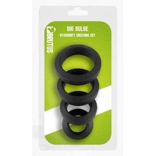 Brutus Big Bulge Silicone Cock Ring 4 Pc Set