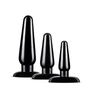 Anal Adventures 3 Pc Basic Plug Kit Black