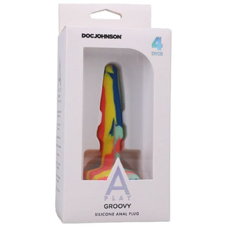 Groovy Silicone Anal Plug 4in Sunrise