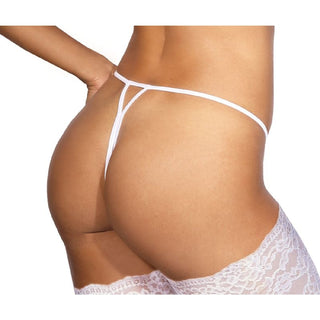 Lace Open Front G-String White