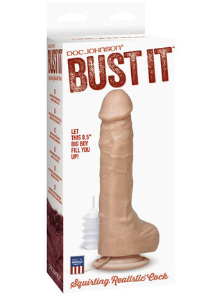 Bust It Squirting Realistic Cock w 1oz/29ml Nut Butter White