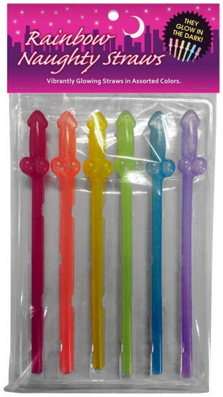 Glow-In-The-Dark Rainbow Naughty Straws