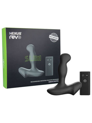 REVO SLIM Waterproof Remote Control Rotating Prostate Massager Black