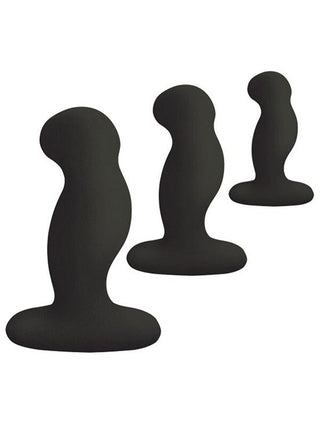 ANAL STARTER KIT 3 Solid Sillicone Anal Plugs Black