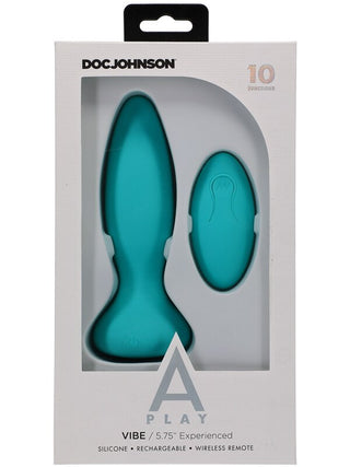 A-Play Vibe Experienced Rechargeable Silicone Anal Plug with Remote Teal