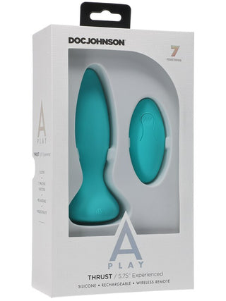 A-Play Thrust Experienced Rechargeable Silicone Anal Plug with Remote Teal