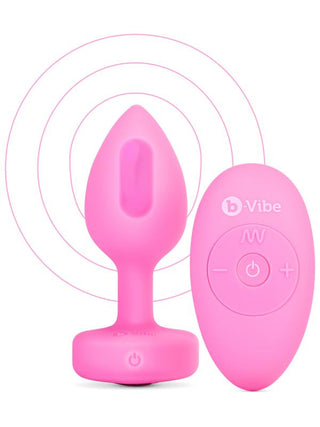 b-Vibe Remote Control Vibrating Jewelled Heart Plug S/M