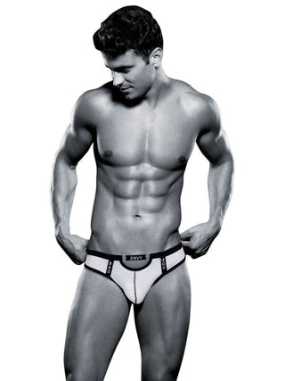 Envy Bad Boy Thong - White - S/M BX