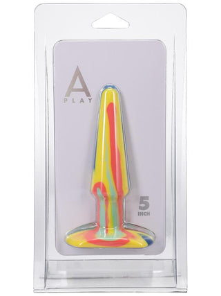 A-Play Groovy  Silicone Anal Plug  5 inch Sunrise