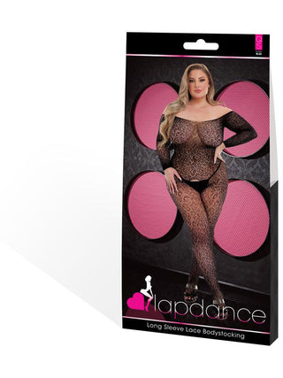 Long Sleeve Lace Bodystocking Black Q