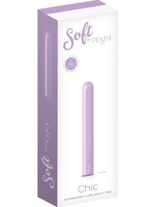 Soft by Playful Chic Rechargeable Long Bullet Vibe Purple