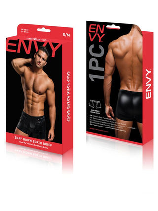 Envy Snap Down Boxer Brief-Black-S/M