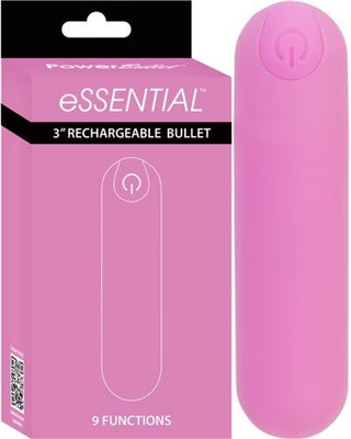 Essential 3" Rechargeable Bullet - Pink with Storage Case