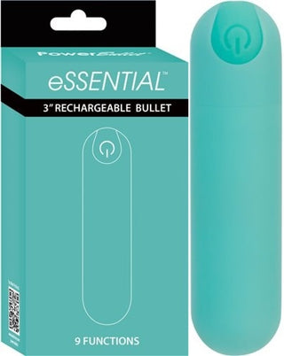 Essential 3" Rechargeable Bullet - Teal with Storage Case