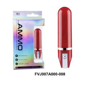 The Ammo 3.5" Glossy Rechargeable 10 Rhythms Vibrator Red