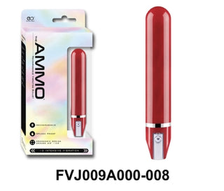 The Ammo 5" Glossy Finishing Rechargeable Vibrator Red