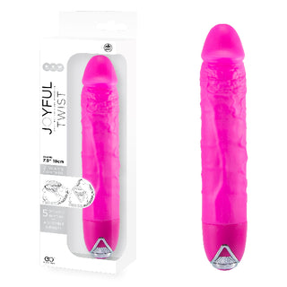 JOYFUL TWIST 7' SILICONE VIBRATOR - PINK