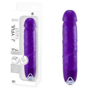 JOYFUL TWIST SILICONE VIBRATOR  7'  - PURPLE