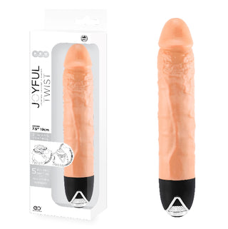 JOYFUL TWIST 7' SILICONE VIBRATOR - FLESH