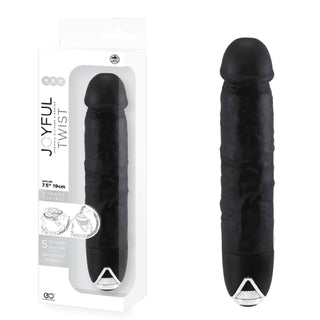 JOYFUL TWIST SILICONE VIBRATOR 7' - BLACK