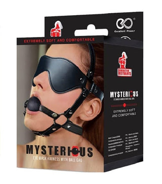 DOMINATION RESTRAINTS - MYSERIOUS EYE MASK HARNESS WITH SILICONE BALL ...