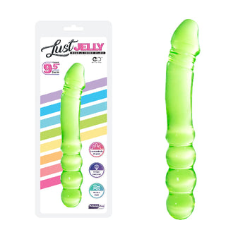 LUST JELLY PVC  9.5 DOUBLE DONG - GREEN