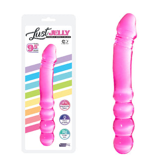 LUST JELLY PVC  9.5 DOUBLE DONG - PINK